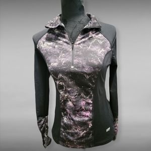 Purple and black sports long sleve shirt